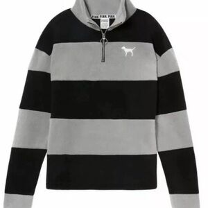 PINK Victoria's Secret Black and Gray Striped Sweater